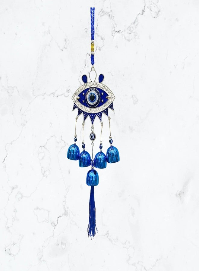 Ryme Feng Shui Evil Eye Wind Chimes with 5 Bells for Main Door Balcony Wall Hanging for Positive Vibes & Removes Negative Energy (Thread) - Image 5